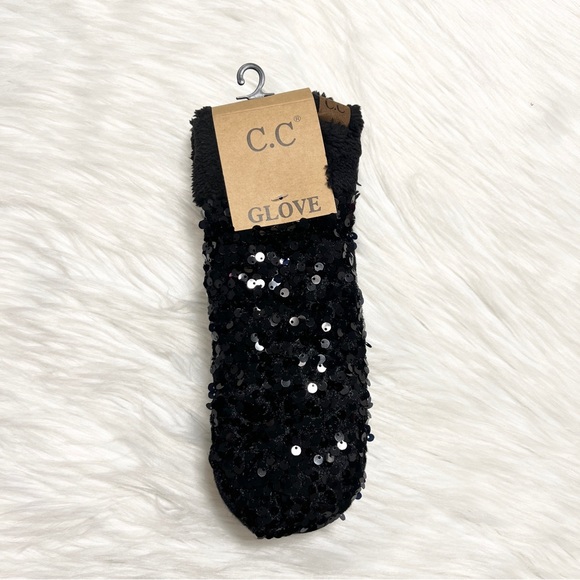 C.C Mittens Color Sequin Sparkly for Adults, Winter Mittens, Winter Gloves - Picture 3 of 10